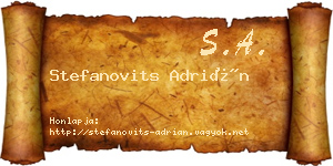 Stefanovits Adrián névjegykártya